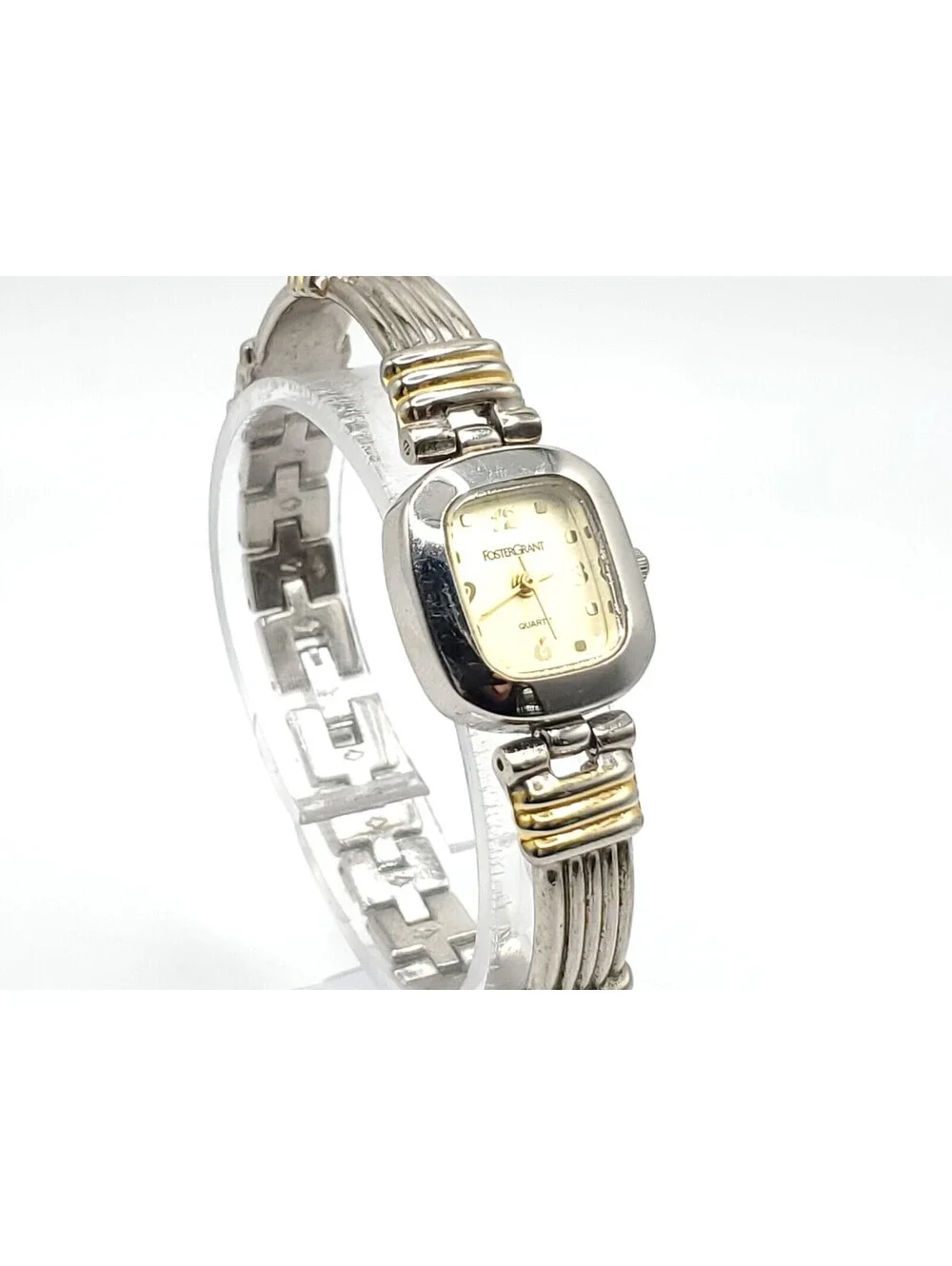 Foster Grant Quartz Watch Womens New Battery Two-Tone Dial 20mm